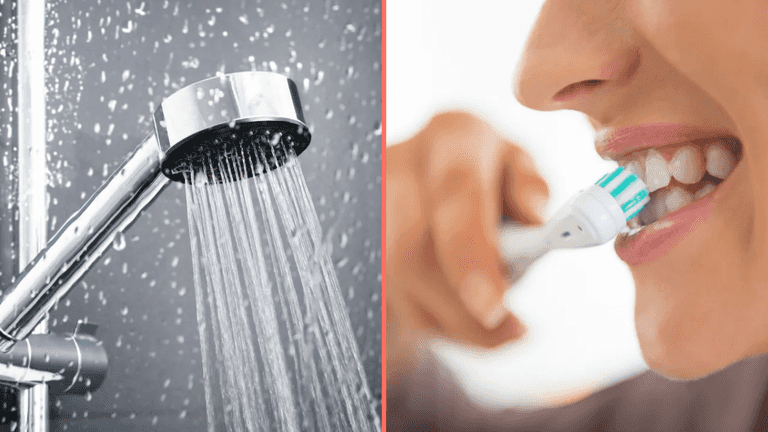 Dentist shares grim warning to people who brush their teeth in the shower Dentist shares grim warning to people who brush their teeth in the shower