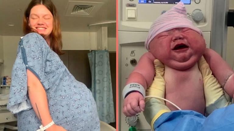 Mum breaks silence after giving birth to giant 13-pound baby boy Mum breaks silence after giving birth to giant 13-pound baby boy