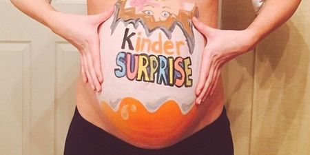 ‘Our little kinder surprise’: Pregnant star shares fun images of her bump