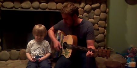 WATCH: Cute Toddler jams to The Beatles with Dad