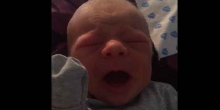 WATCH: This cute little old man yawn…wait that’s a baby?!