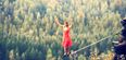 Bad-ass women we admire: The woman who walked the tightrope in heels. In the rain