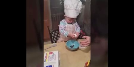 WATCH: This toddler can probably crack an egg better than most adults