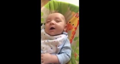 WATCH: A Belfast baby says “Hello!” to his mum at 7-weeks-old