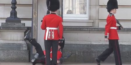 WATCH: Epic fall by the Queen’s guard deserves a replay!