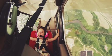 Ready for take-off? This tiny daredevil takes her first white knuckle flight