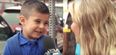 TV reporter makes little boy cry on the first day of school