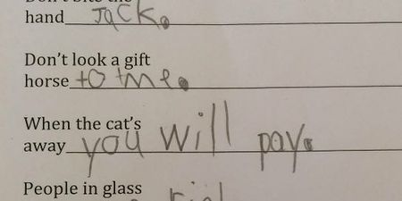 This Kid’s Homework About Famous Proverbs Proves She’s going places!
