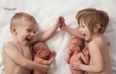 These double twin photos will actually hurt your ovaries they are so cute