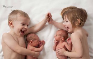 These double twin photos will actually hurt your ovaries they are so cute