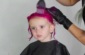 Mum defends her decision to dye her two-year-old daughter’s hair PINK