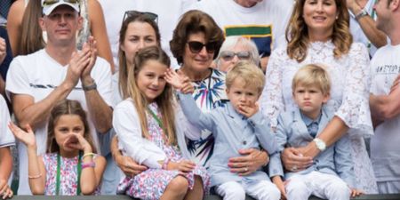 Mirka Federer brings all four kids to Wimbledon… AND she wears white