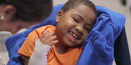 This child’s double hand transplant has been deemed a success