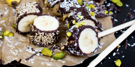 The kids will love making these chocolate-covered banana bits this weekend