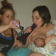 A breastfeeding mum has shared a disturbing ‘bong’ photo