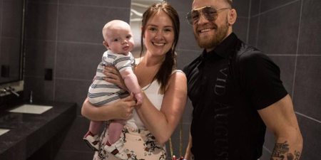 McGregor’s son gets suited up (and looks like the baby from The Hangover)