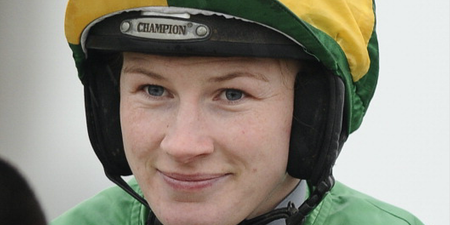 Champion jockey back in the saddle after giving birth 4 months ago