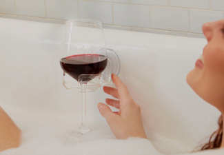 This invention helps you casually drink wine in the bath and we NEED it