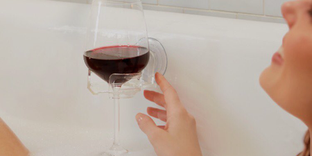 This invention helps you casually drink wine in the bath and we NEED it