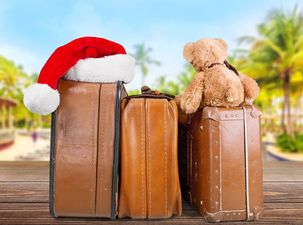 Quick, show this to the kids! Santa is off on his holidays