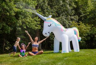 The giant unicorn sprinkler that will make this staycation summer a whole lot better