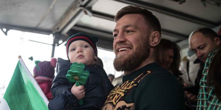 Conor McGregor’s playing the perfect family man in his latest pic