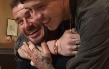 David Beckham was surprised by his son last night and it was an emotional reunion