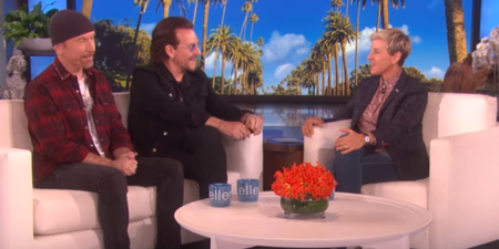 Bono admits on The Ellen Show that joining U2 saved his life