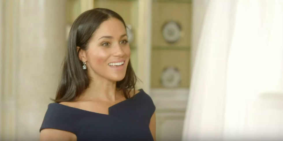 This clip from a new documentary shows Meghan Markle reacting to her wedding dress