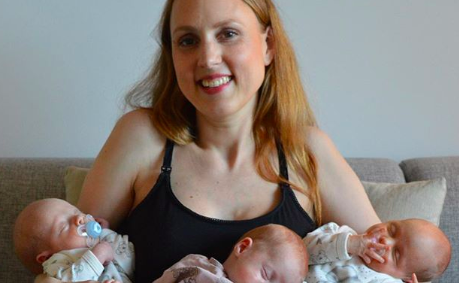 Mum of triplets praised for sharing photos of her postpartum body