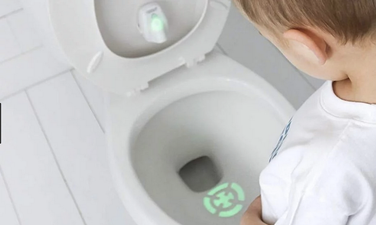 The bullseye toilet bowl light that is teaching little boys to aim better when they pee