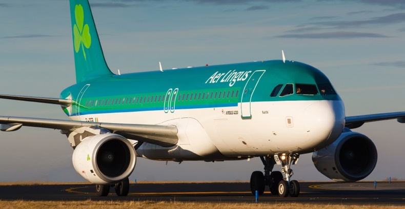 A drunk father had to be tied to his seat on an Aer Lingus flight from Florida to Dublin