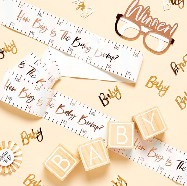 Measuring tape games from Party City just perfect for your baby shower