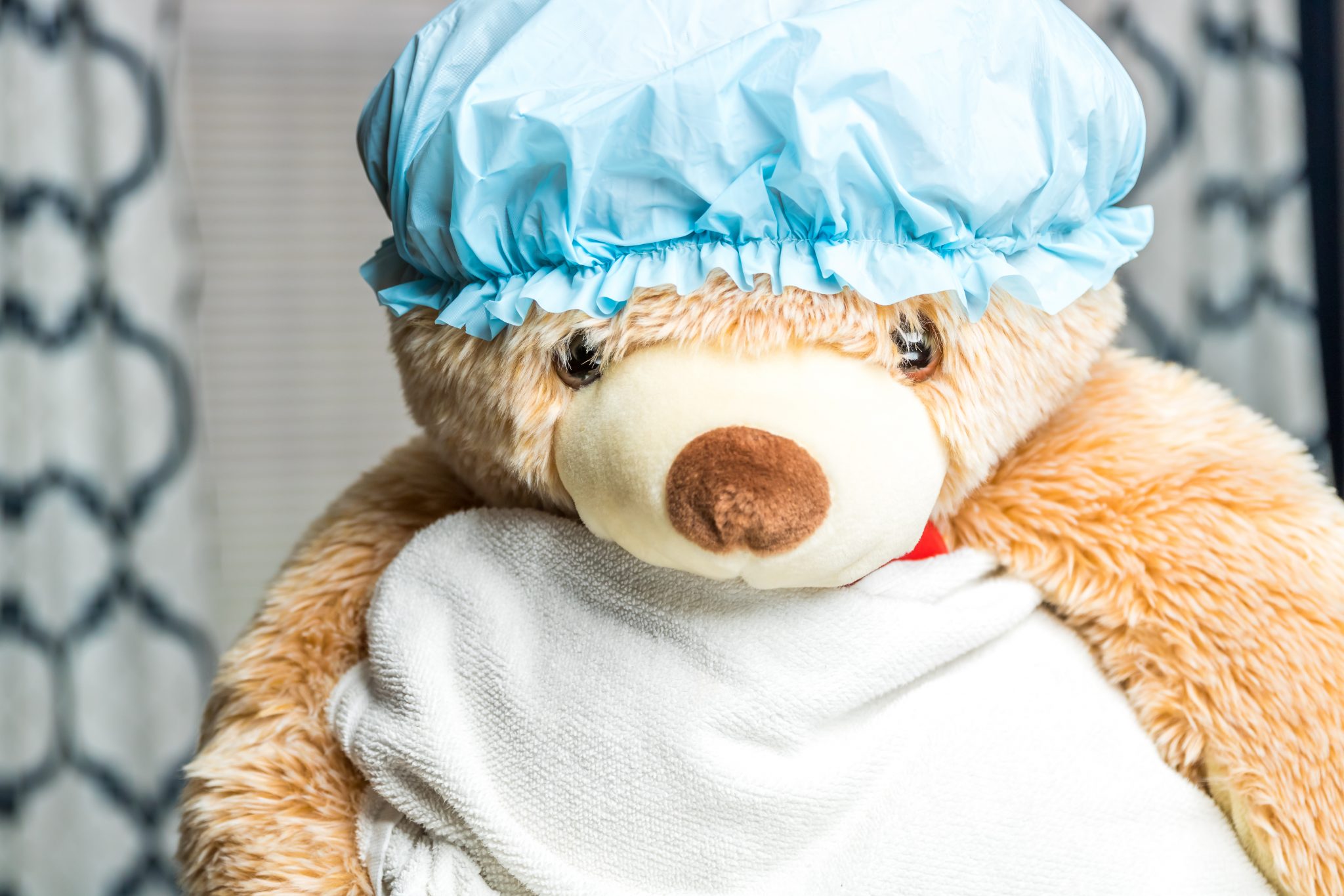 Musings: My daughter won’t shower without her teddy so this is what I’ve had to do
