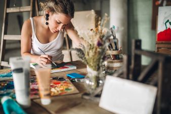 Sinead Holly Painting to hold beautiful Womb Painting Workshop