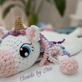 You can crochet this unicorn playmat using your arm – no needles needed