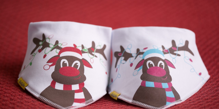 Vogue Williams designs this year’s BabyBoo Christmas charity bandana bib