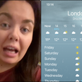 Scarlett Moffatt discovers ‘30% rain’ on weather app doesn’t mean chance of rain