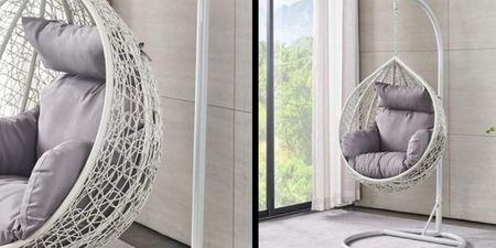 A mini kid sized version of the hanging egg chair exists and we’re obsessed