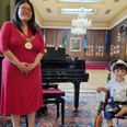 Hazel Chu awards Adam King with the Lord Mayor Youth Award