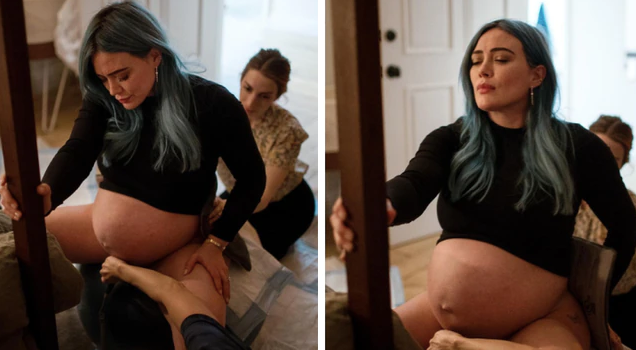 Hillary Duff shaares photos of home birth