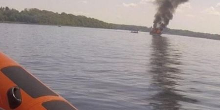 Family of five rescued from burning boat on Lough Derg