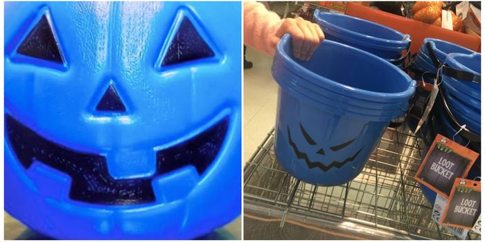 blue trick or treat buckets autism