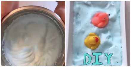 This 2-ingredient safe-to-eat play foam will keep your toddler entertained