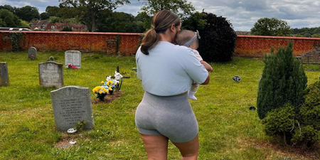 Malin Anderson takes baby girl to visit her late daughter’s grave