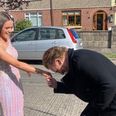 Bono bumps into girl on her way to the Debs as he visits old home