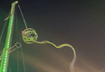 Terrifying moment Winter Wonderland slingshot ride snaps with people trapped inside