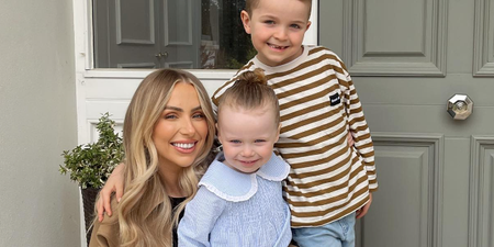 Rosie Connolly rocks pink dress as she celebrates son’s Holy Communion