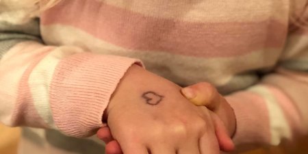 Mum reveals the heartbreaking reason she draws a heart on her daughter’s hand every day