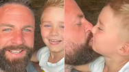 Dad hits back after vile trolls slam him for kissing his 5-year-old son on lips